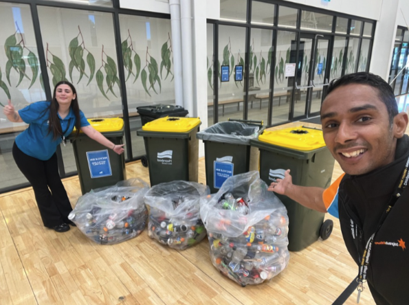 Self portrait in front of the 600 litres of recycling